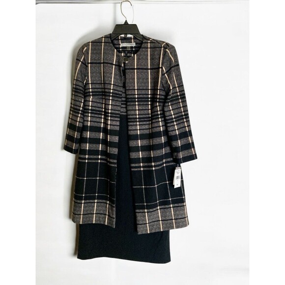 New Donny and Nicole Size 4 Dress & 1 Button Blazer Separates Black Gray Taupe - Picture 1 of 4